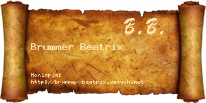 Brummer Beatrix névjegykártya